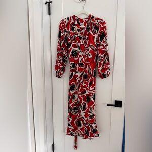 Nic + Zoe Elegant Red Floral Women's Dress